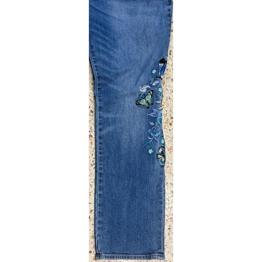 Johnny Was The Boyfriend Mid Rise Relaxed Fit Women's Embroidered Jeans Size 31 - Picture 3 of 16